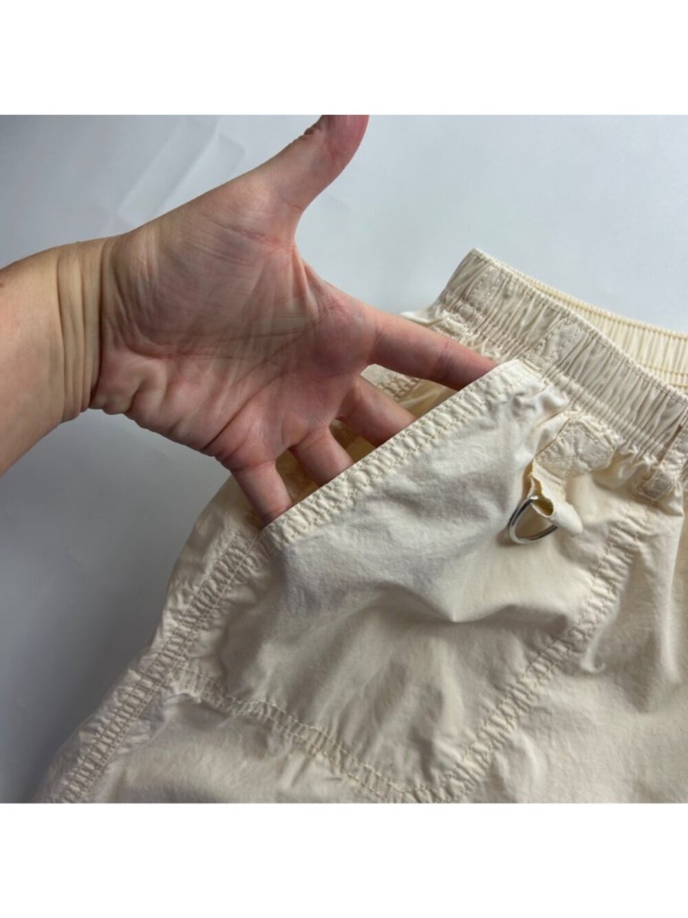 Wild Fable Cream Poplin Canvas Pull On Cargo Pant L - Picture 3 of 7